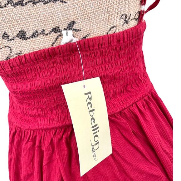 REBELLION AGAIN maxi dress burgundy size SMALL new - Picture 9 of 13